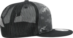 Decky 1055 Camo FLAT Bill Trucker Cap - Black NTG Camo - Black NTG Camo / One Size Fits Most