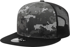 Decky 1055 Camo FLAT Bill Trucker Cap - Black NTG Camo - Black NTG Camo / One Size Fits Most
