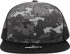 Decky 1055 Camo FLAT Bill Trucker Cap - Black NTG Camo - Black NTG Camo / One Size Fits Most