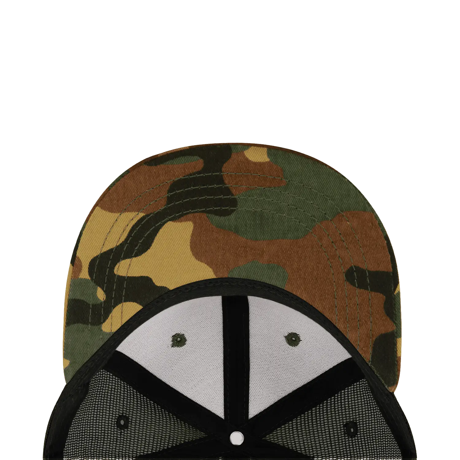 Decky 1055 Cotton Flat Bill Trucker Cap - Woodland Camo Black - Muti-Color / One Size Fits Most