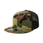 Decky 1055 Cotton Flat Bill Trucker Cap - Woodland Camo Black - Muti-Color / One Size Fits Most