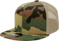 Decky 1055 Cotton Flat Bill Trucker Cap Woodland Camo Khanki Woodland Khanki / One Size Fits Most