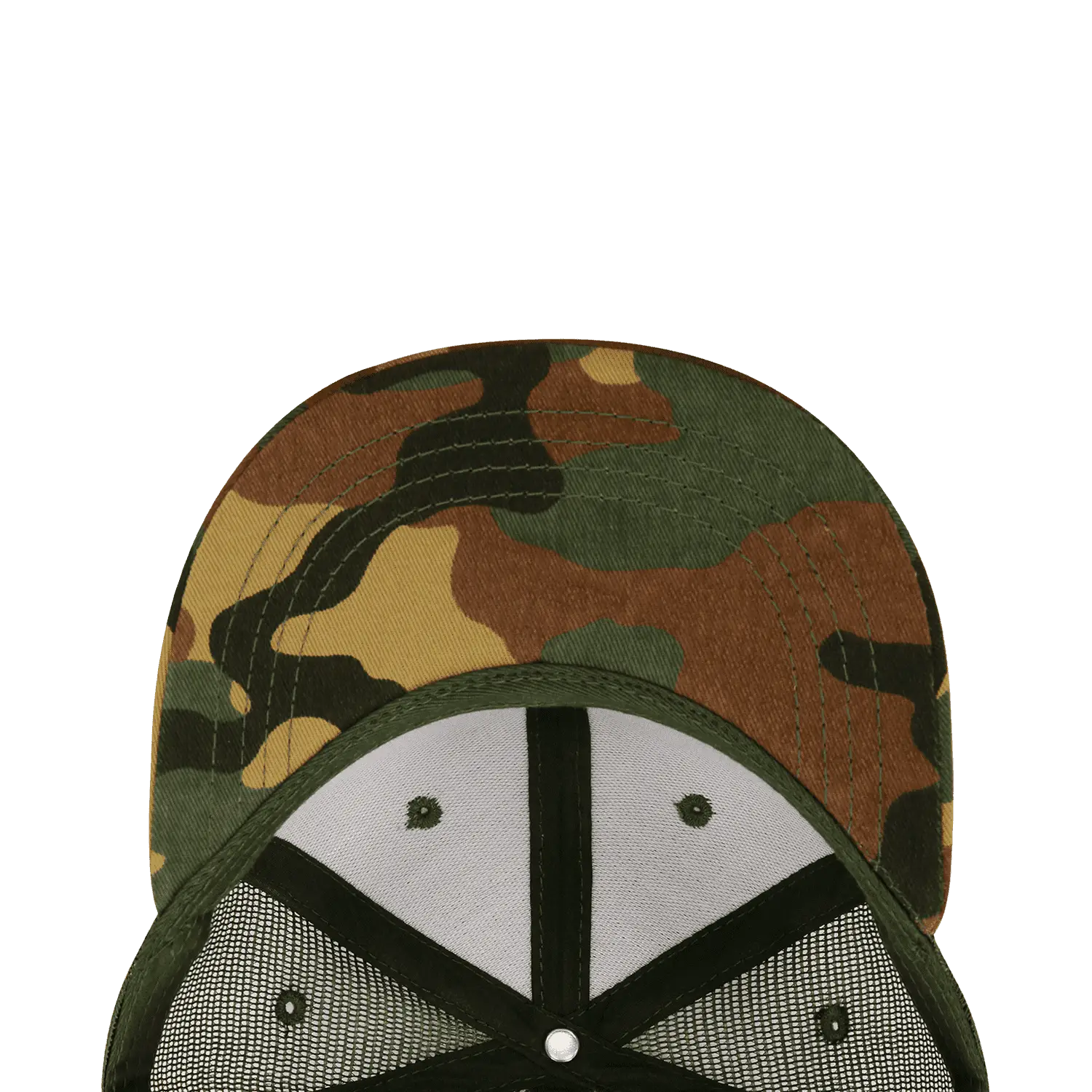 Decky 1055 Cotton Flat Bill Trucker Cap - Woodland Olive - Woodland Olive / One Size Fits Most