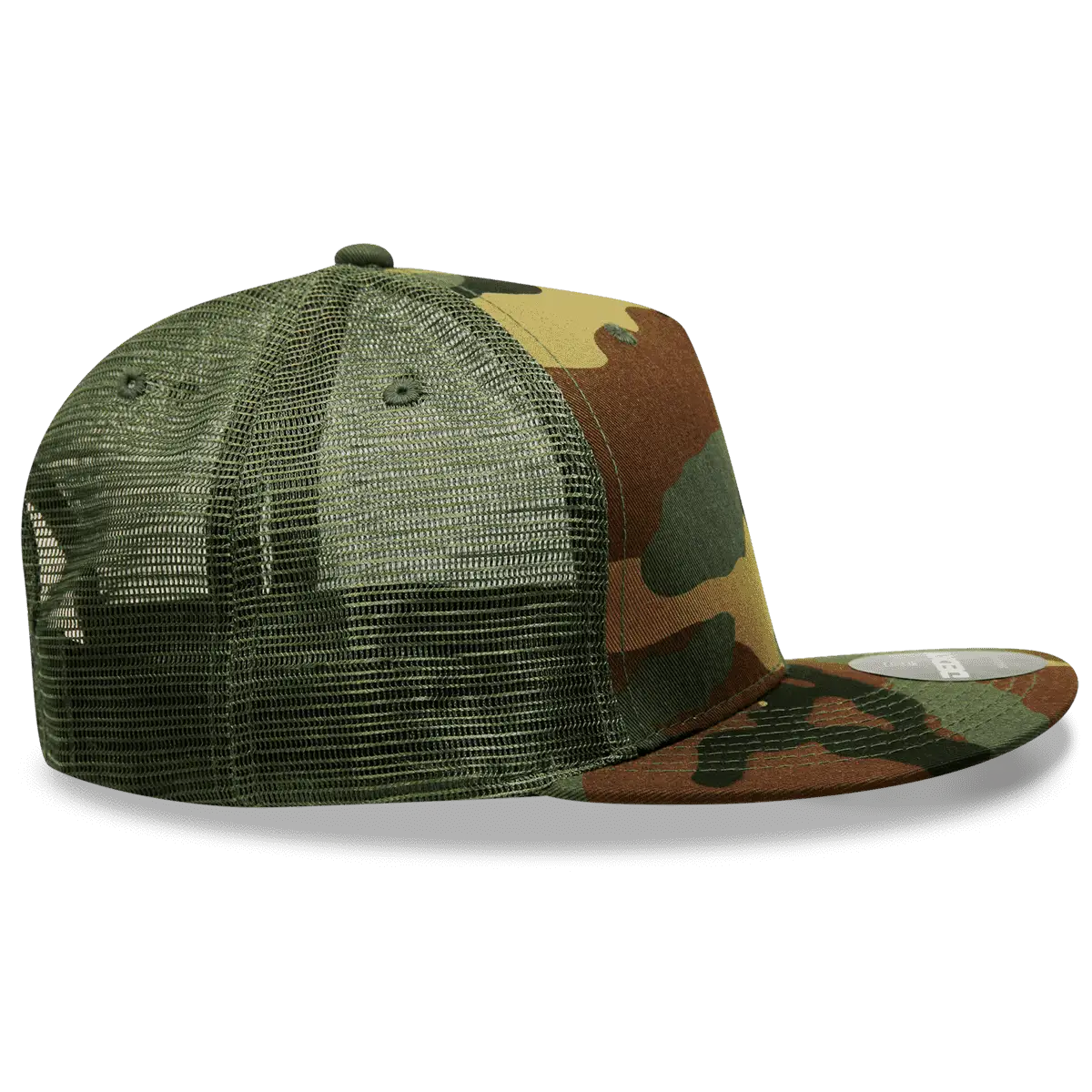Decky 1063 10 Panel Flat Bill Trucker Cap - Woodland Camo - Woodland Camo / One Size Fits Most