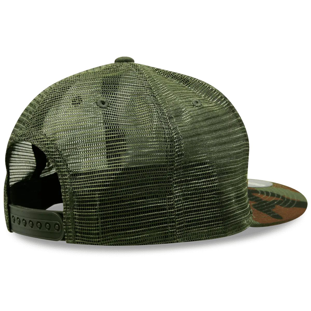 Decky 1063 10 Panel Flat Bill Trucker Cap - Woodland Camo - Woodland Camo / One Size Fits Most