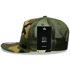 Decky 1063 10 Panel Flat Bill Trucker Cap - Woodland Camo - Woodland Camo / One Size Fits Most