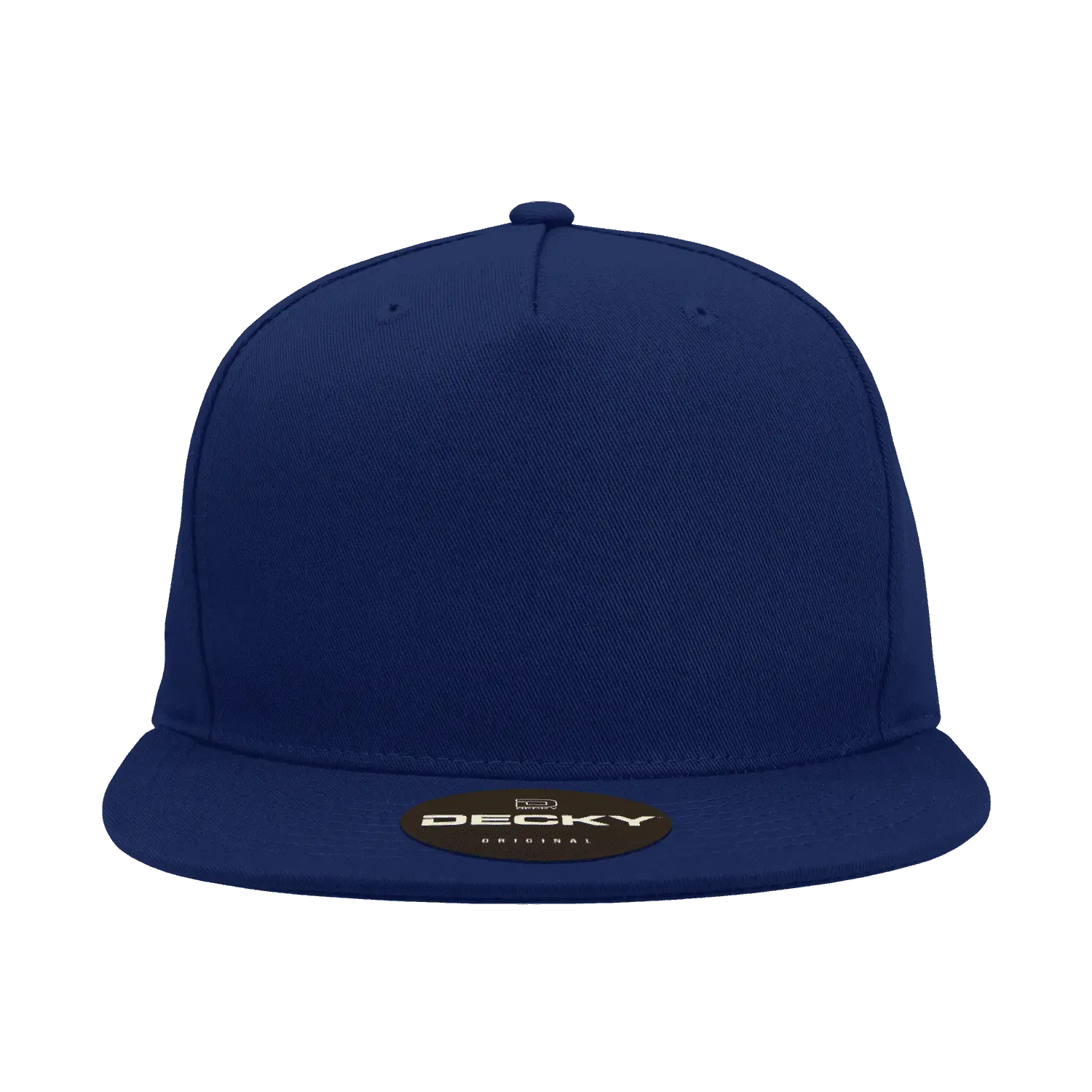 Decky 1064 5 Panel Cotton Flat Bill Snapback Cap - Navy - Navy / One Size Fits Most