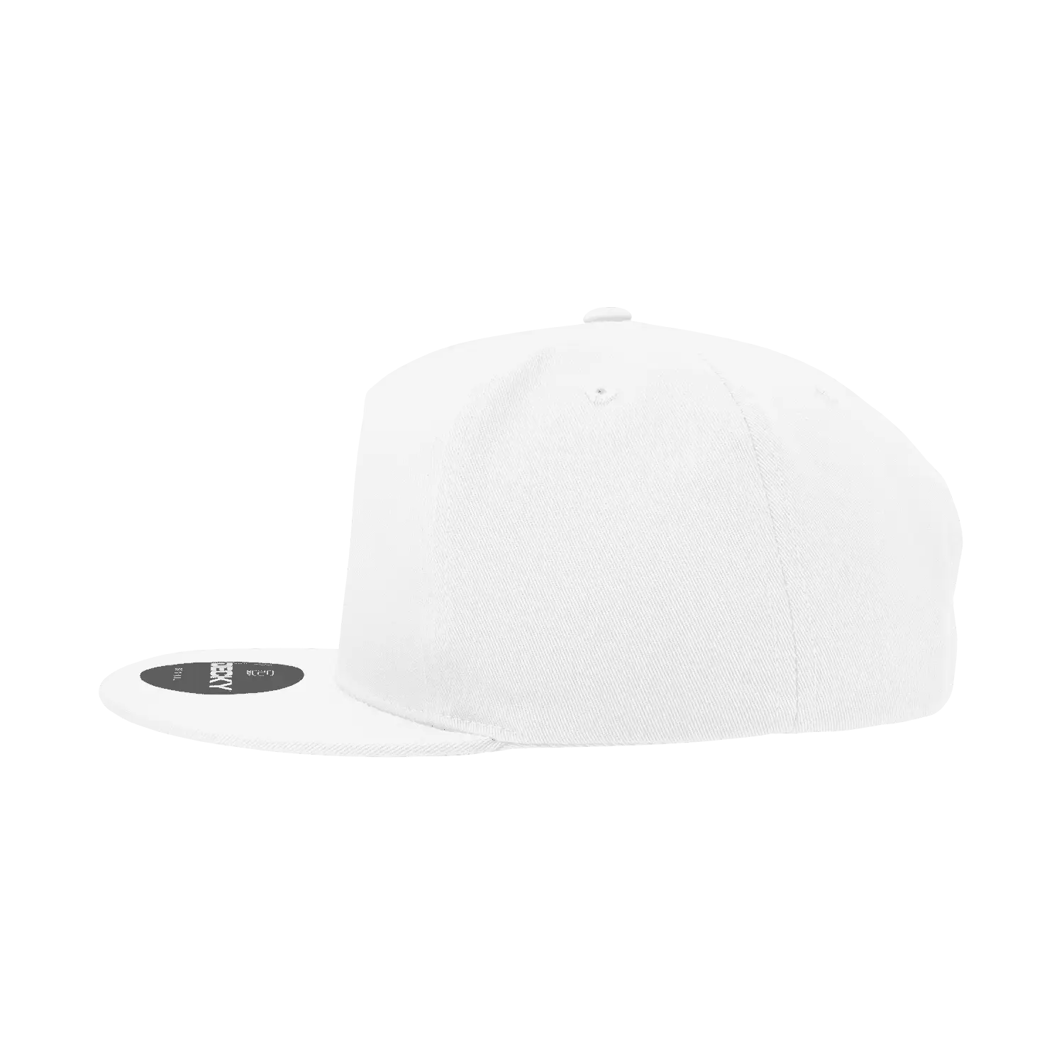 Decky 1064 5 Panel Cotton Flat Bill Snapback Cap - White - White / One Size Fits Most