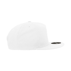 Decky 1064 5 Panel Cotton Flat Bill Snapback Cap - White - White / One Size Fits Most