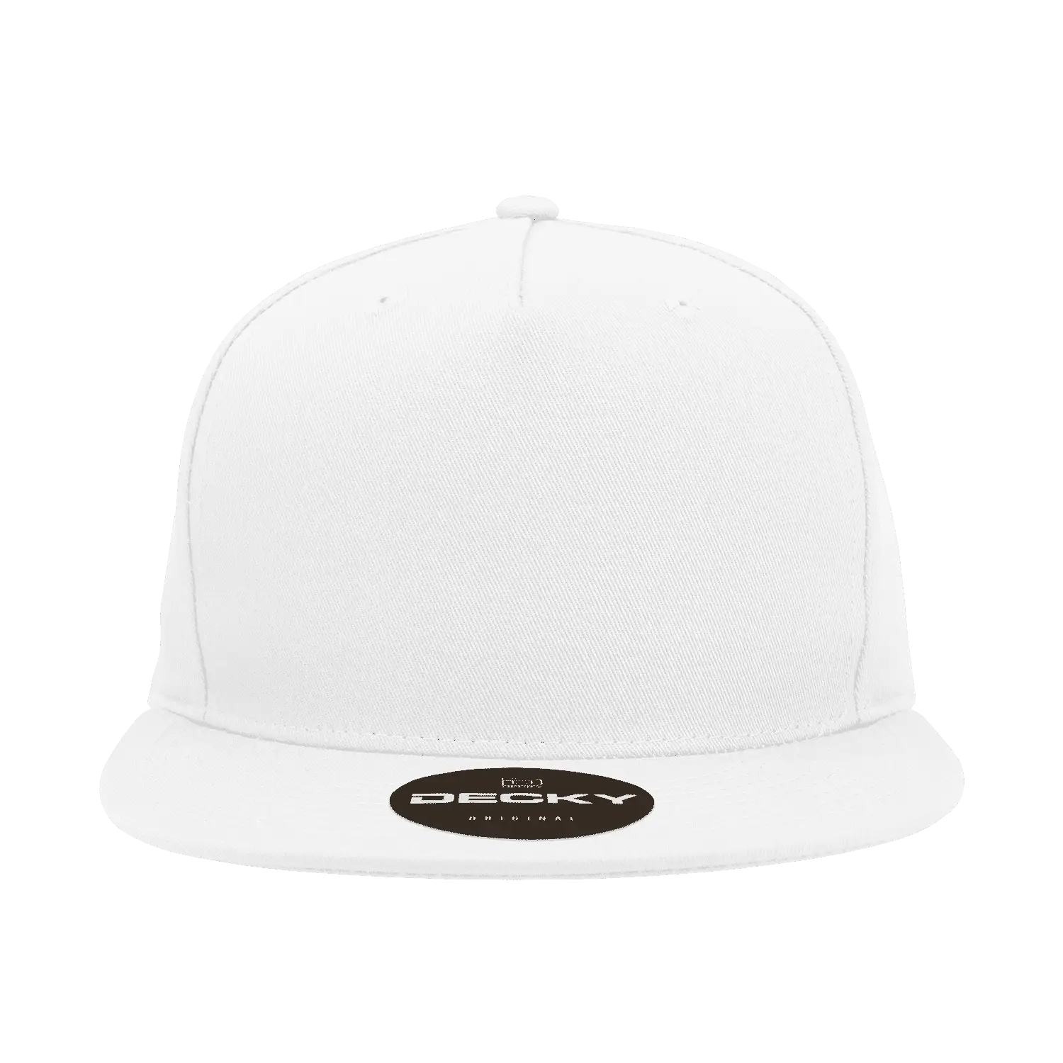 Decky 1064 5 Panel Cotton Flat Bill Snapback Cap - White - White / One Size Fits Most