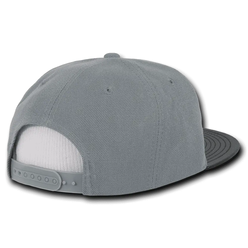 Decky 1071 Acrylic/Vinyl Snapback Cap - Gray Black - Gray Black / One Size Fits Most
