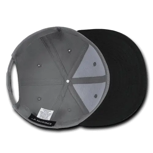 Decky 1071 Acrylic/Vinyl Snapback Cap - Gray Black - Gray Black / One Size Fits Most
