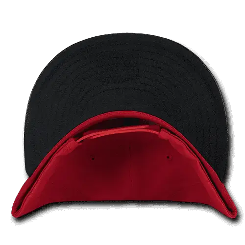 Decky 1071 Acrylic/Vinyl Snapback Cap - Red Black - Red Black / One Size Fits Most