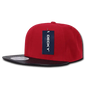 Decky 1071 Acrylic/Vinyl Snapback Cap Red Black Red Black / One Size Fits Most