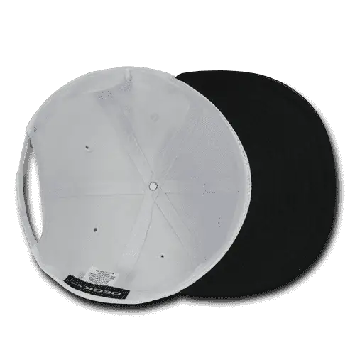 Decky 1071 Acrylic/Vinyl Snapback Cap - White Black - White Black / One Size Fits Most