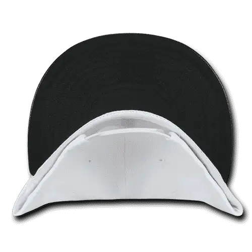 Decky 1071 Acrylic/Vinyl Snapback Cap - White Black - White Black / One Size Fits Most