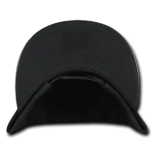 Decky 1071 Vinyl Brim Snapback Cap - Black - Black / One Size Fits Most