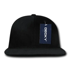 Decky 1076 Corduroy Snapback Cap - Black - Black / One Size Fits Most