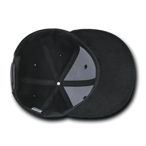 Decky 1076 Corduroy Snapback Cap - Charcoal - Dark Gray / One Size Fits Most