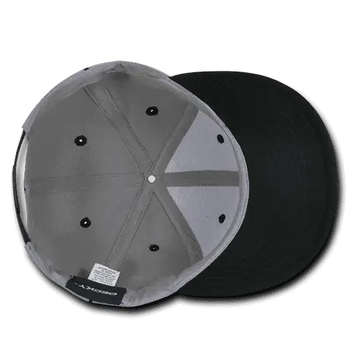 Decky 1078 Piped Crown Snapback Cap - Black - Black / One Size Fits Most