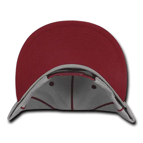 Decky 1078 Piped Crown Snapback Cap - Cardinal - Cardinal / One Size Fits Most