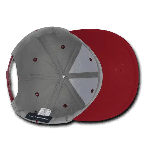 Decky 1078 Piped Crown Snapback Cap - Cardinal - Cardinal / One Size Fits Most