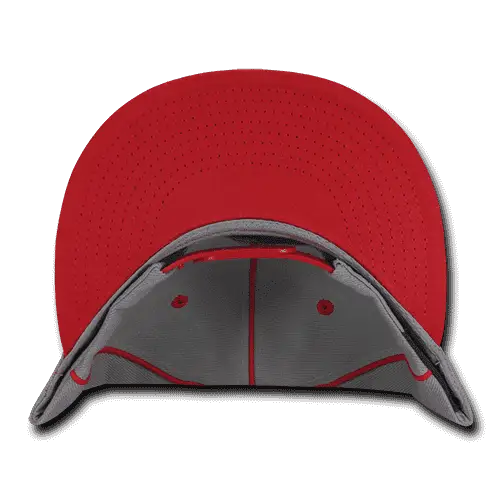 Decky 1078 Piped Crown Snapback Cap - Red - Red / One Size Fits Most