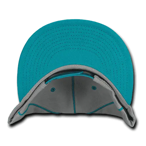 Decky 1078 Piped Crown Snapback Cap - Teal - Teal / One Size Fits Most