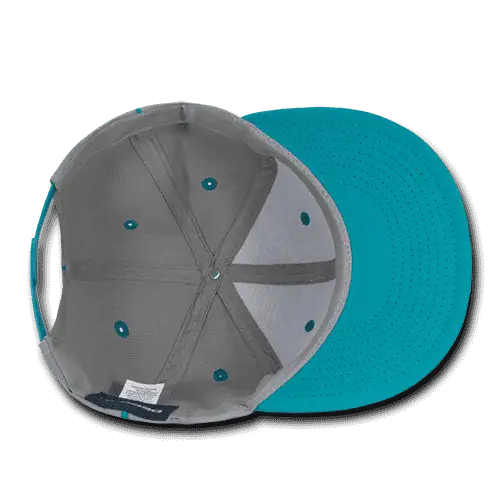 Decky 1078 Piped Crown Snapback Cap - Teal - Teal / One Size Fits Most