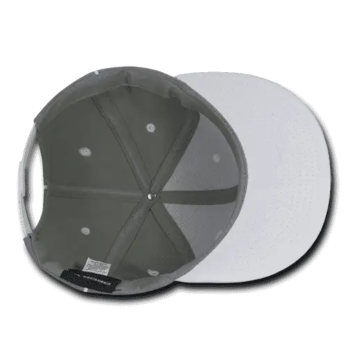 Decky 1078 Piped Crown Snapback Cap White White / One Size Fits Most