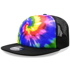Decky 1079 Tie Dye Print Trucker Cap - Rainbow - Multi-Colored / One Size Fits Most