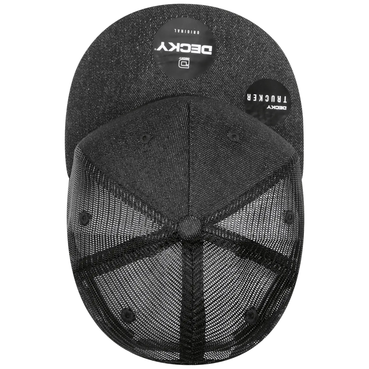 Decky 1082 5 Panel Denim Trucker Hat - Black - Black / One Size Fits Most