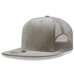 Decky 1082 5 Panel Denim Trucker Hat - Gray - Gray / One Size Fits Most