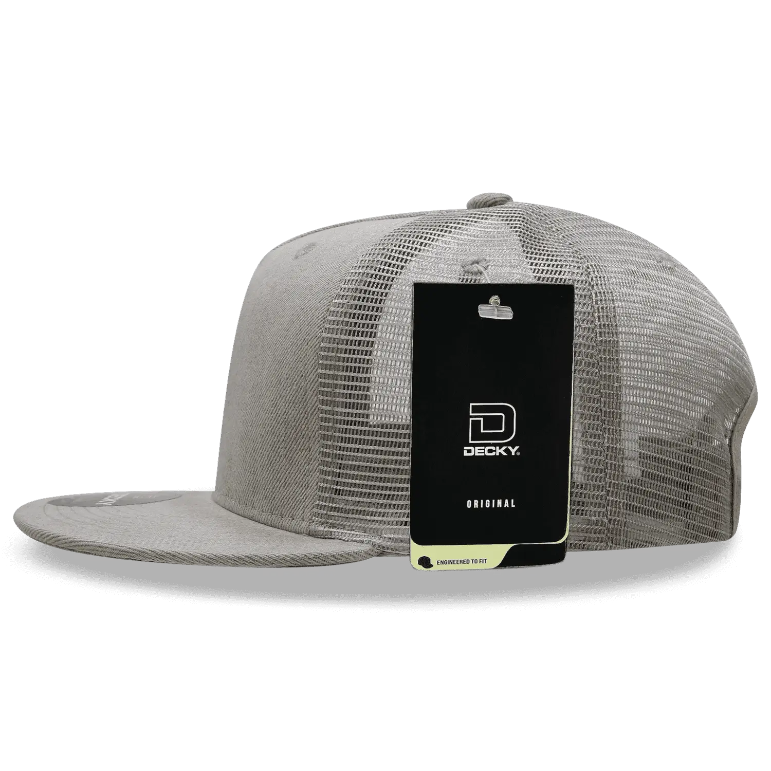 Decky 1082 5 Panel Denim Trucker Hat - Gray - Gray / One Size Fits Most