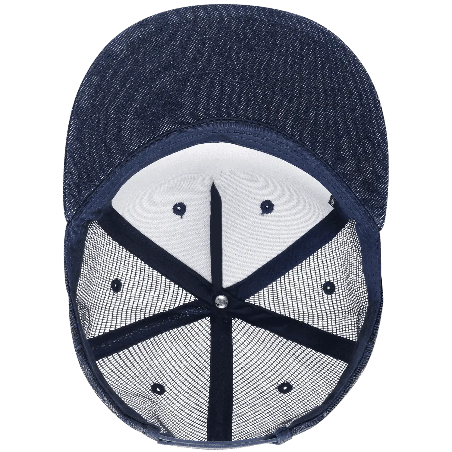 Decky 1082 5 Panel Denim Trucker Hat - Navy - Navy / One Size Fits Most