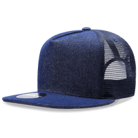 Decky 1082 5 Panel Denim Trucker Hat - Navy - Navy / One Size Fits Most