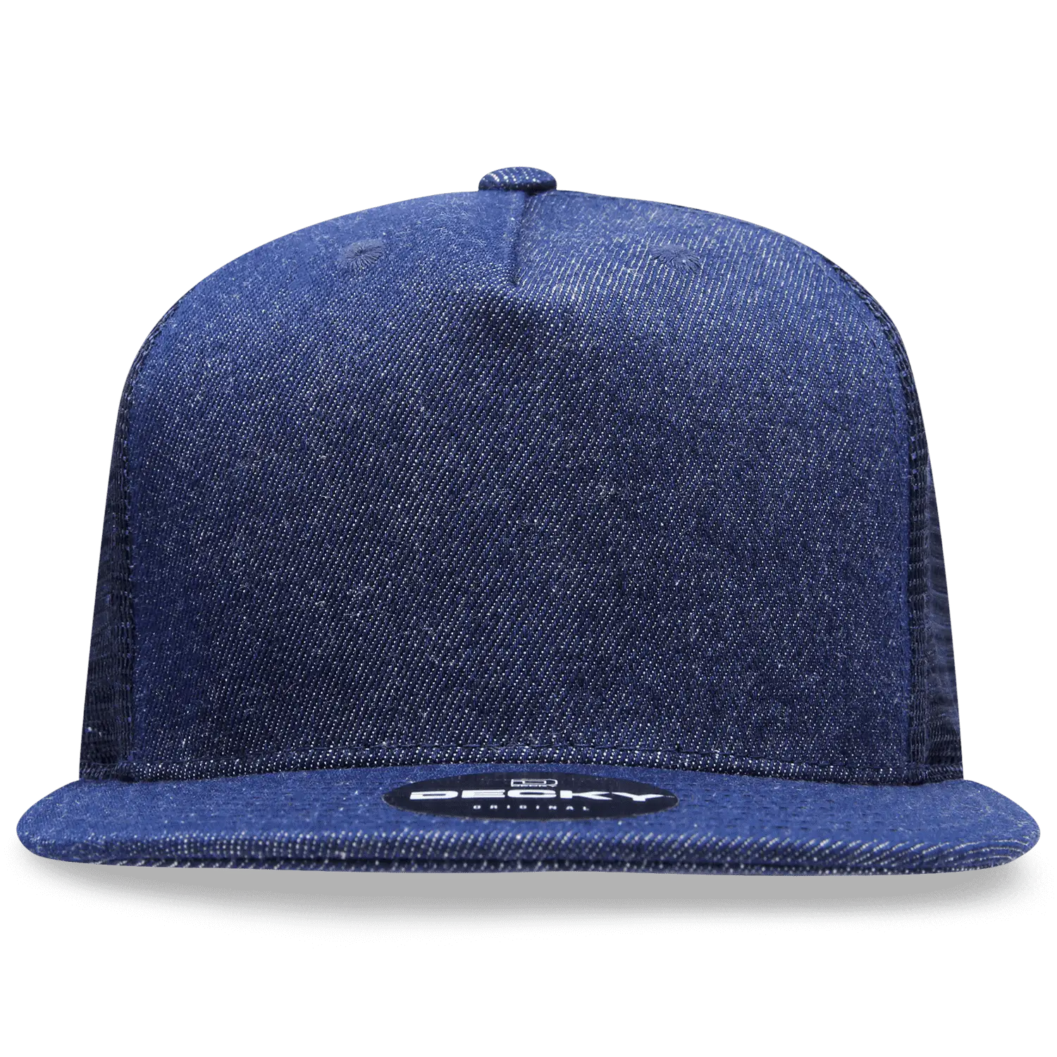 Decky 1082 5 Panel Denim Trucker Hat - Navy - Navy / One Size Fits Most