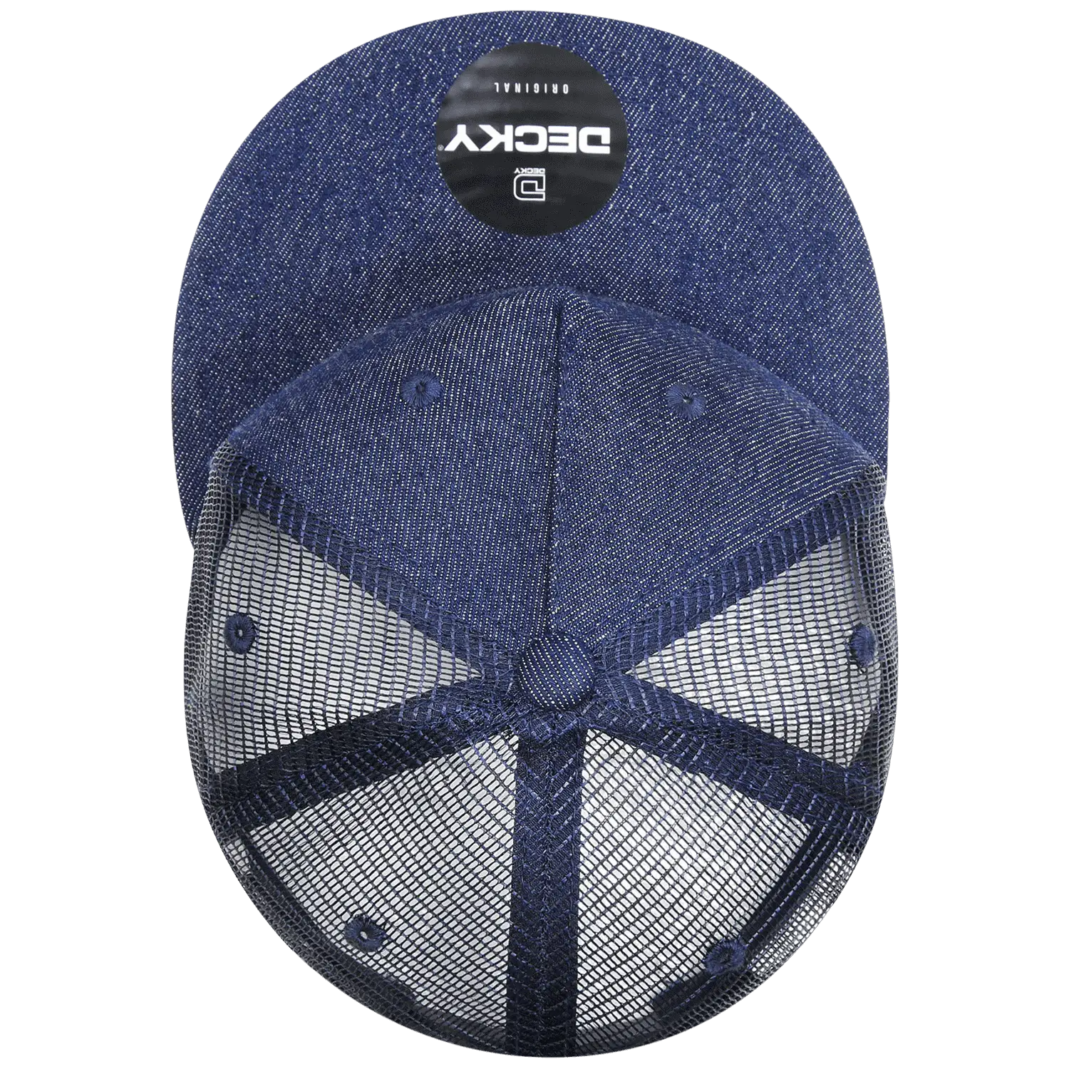 Decky 1082 5 Panel Denim Trucker Hat - Navy - Navy / One Size Fits Most