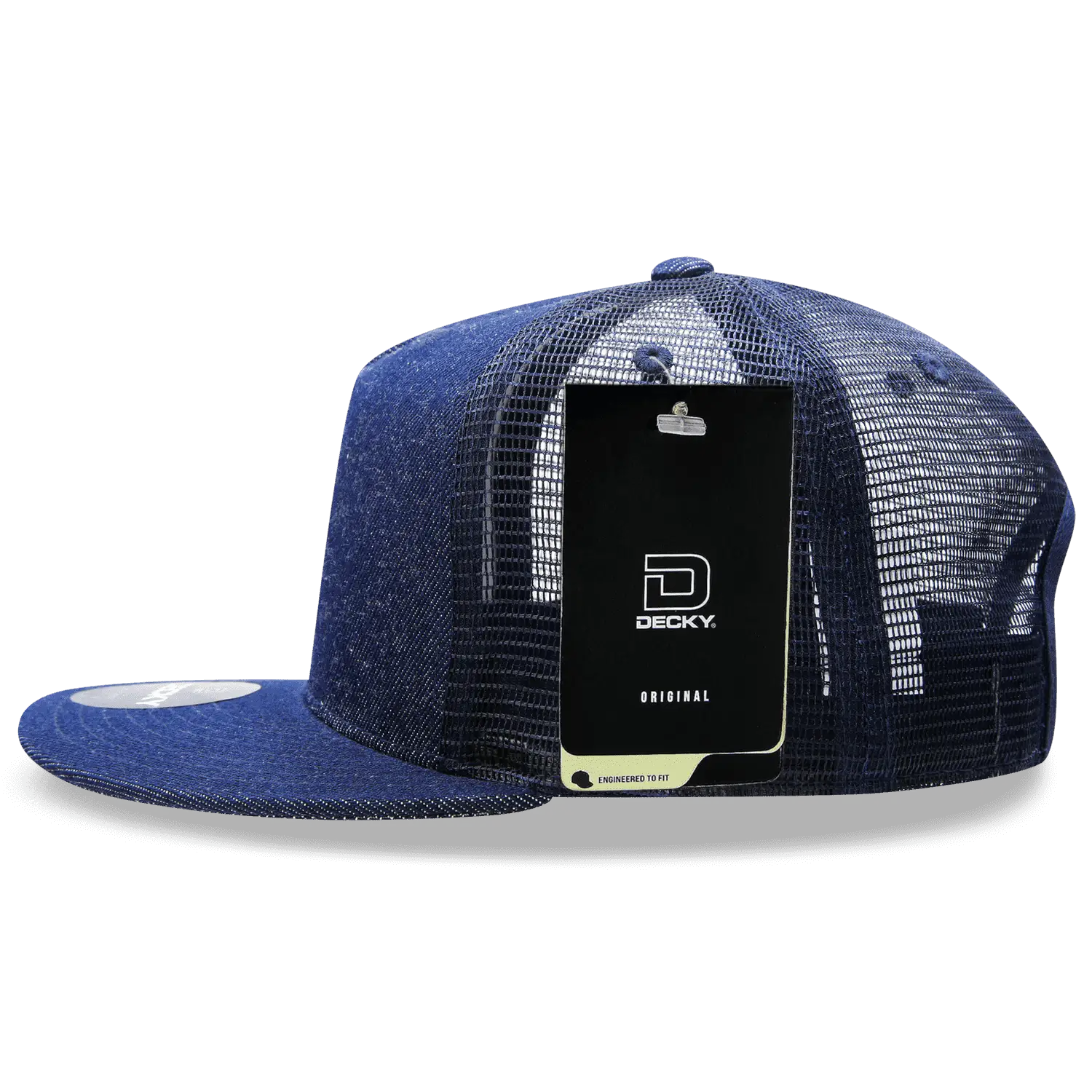 Decky 1082 5 Panel Denim Trucker Hat - Navy - Navy / One Size Fits Most