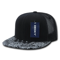 Decky 1083 Bandanna Trucker Cap - Black - Black / One Size Fits Most