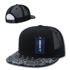 Decky 1083 Bandanna Trucker Cap - Black Navy - Black Navy / One Size Fits Most