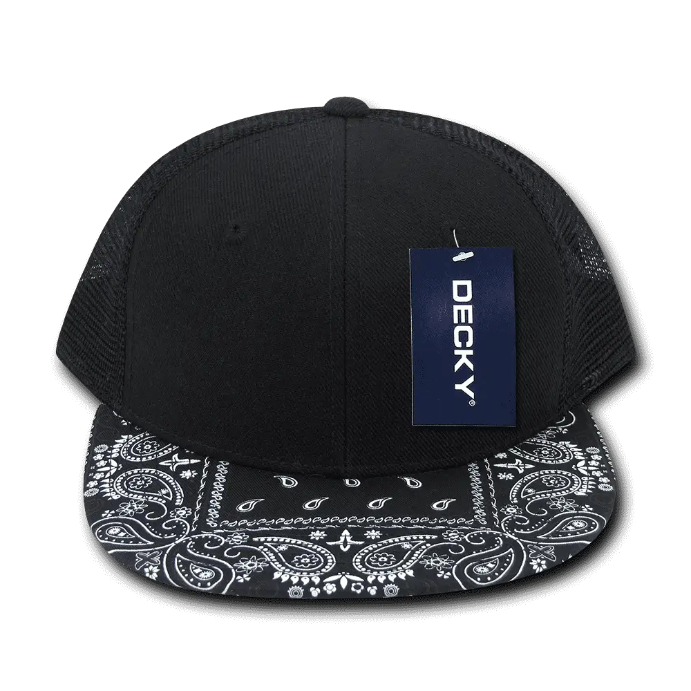 Decky 1083 Bandanna Trucker Cap - Black Navy - Black Navy / One Size Fits Most