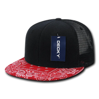 Decky 1083 Bandanna Trucker Cap - Black Red - Black Red / One Size Fits Most