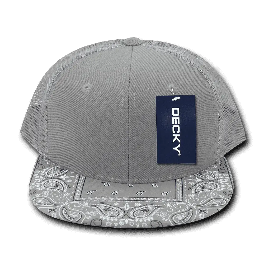 Decky 1083 Bandanna Trucker Cap - Gray Gray - Gray / One Size Fits Most