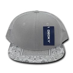 Decky 1083 Bandanna Trucker Cap - Gray Gray - Gray / One Size Fits Most