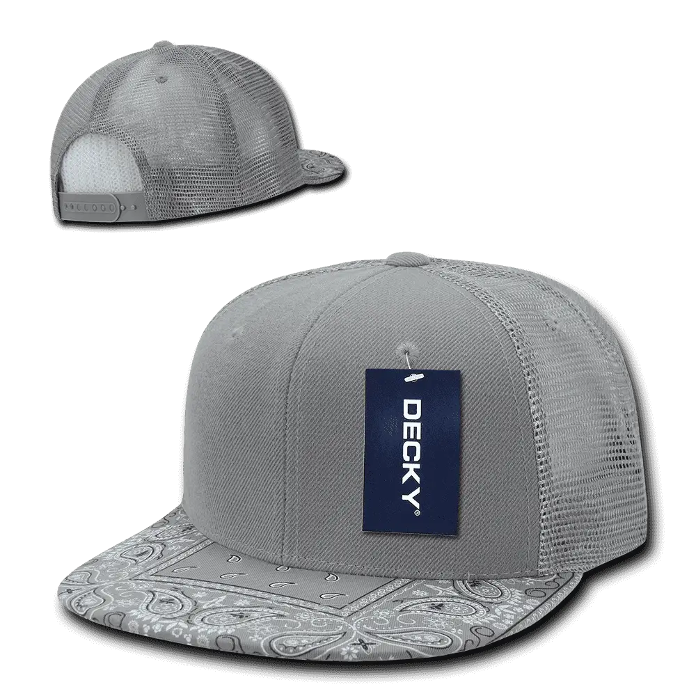 Decky 1083 Bandanna Trucker Cap - Gray Gray - Gray / One Size Fits Most