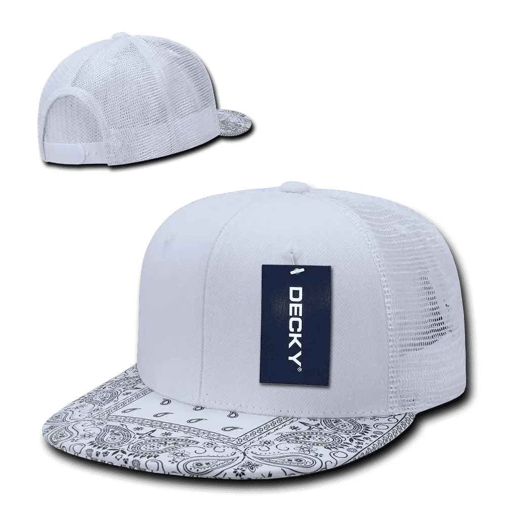 Decky 1083 Bandanna Trucker Cap - White White - White / One Size Fits Most