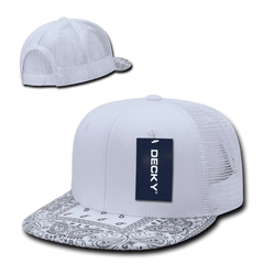 Decky 1083 Bandanna Trucker Cap - White White - White / One Size Fits Most