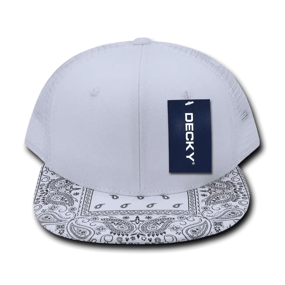 Decky 1083 Bandanna Trucker Cap - White White - White / One Size Fits Most