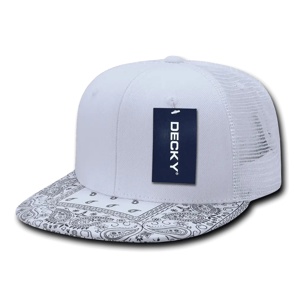Decky 1083 Bandanna Trucker Cap - White White - White / One Size Fits Most